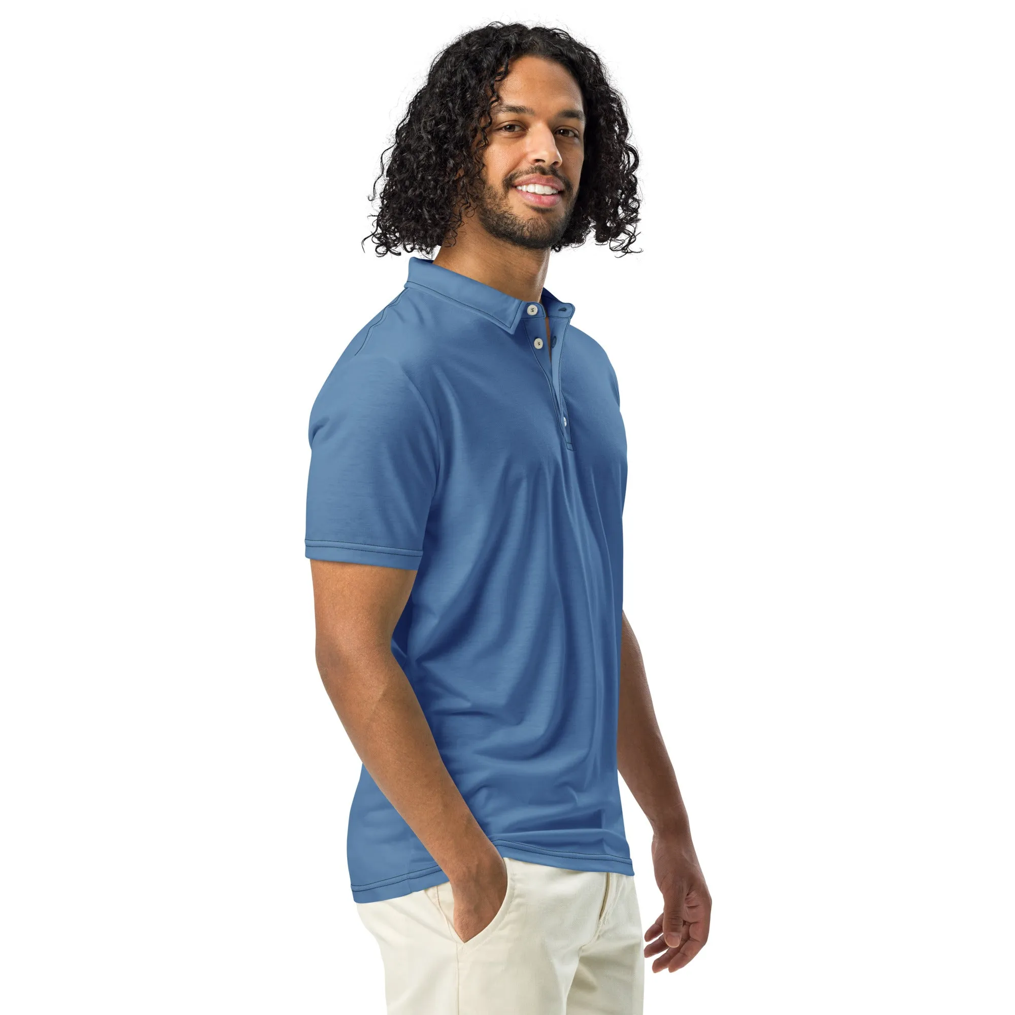 Men’s Slim Fit Polo Shirt Elegant Blue, lioness-love