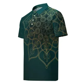 Men’s Slim Fit Polo Shirt Elegant Mandala, lioness-love