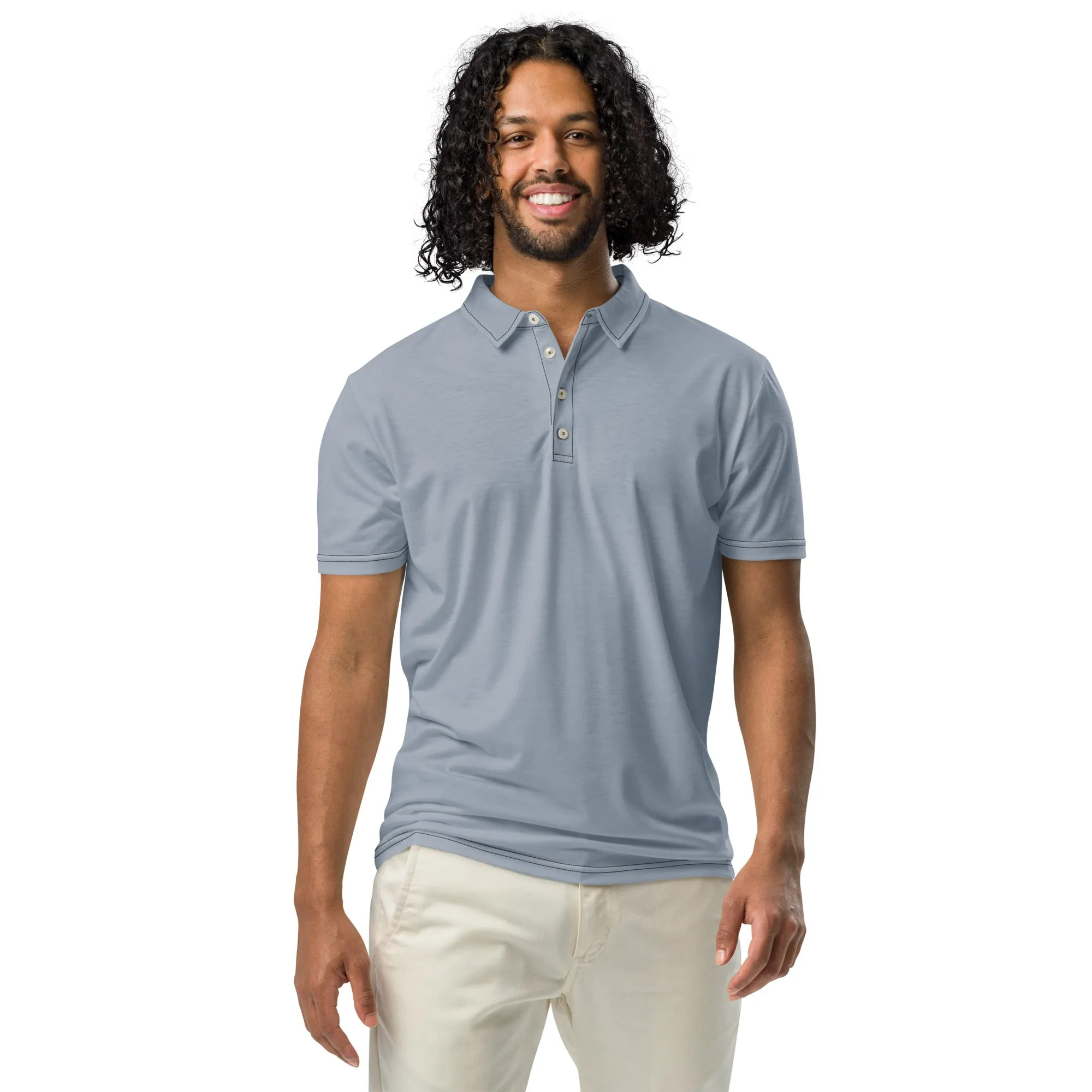 Men’s Slim Fit Polo Shirt in Grey, lioness-love