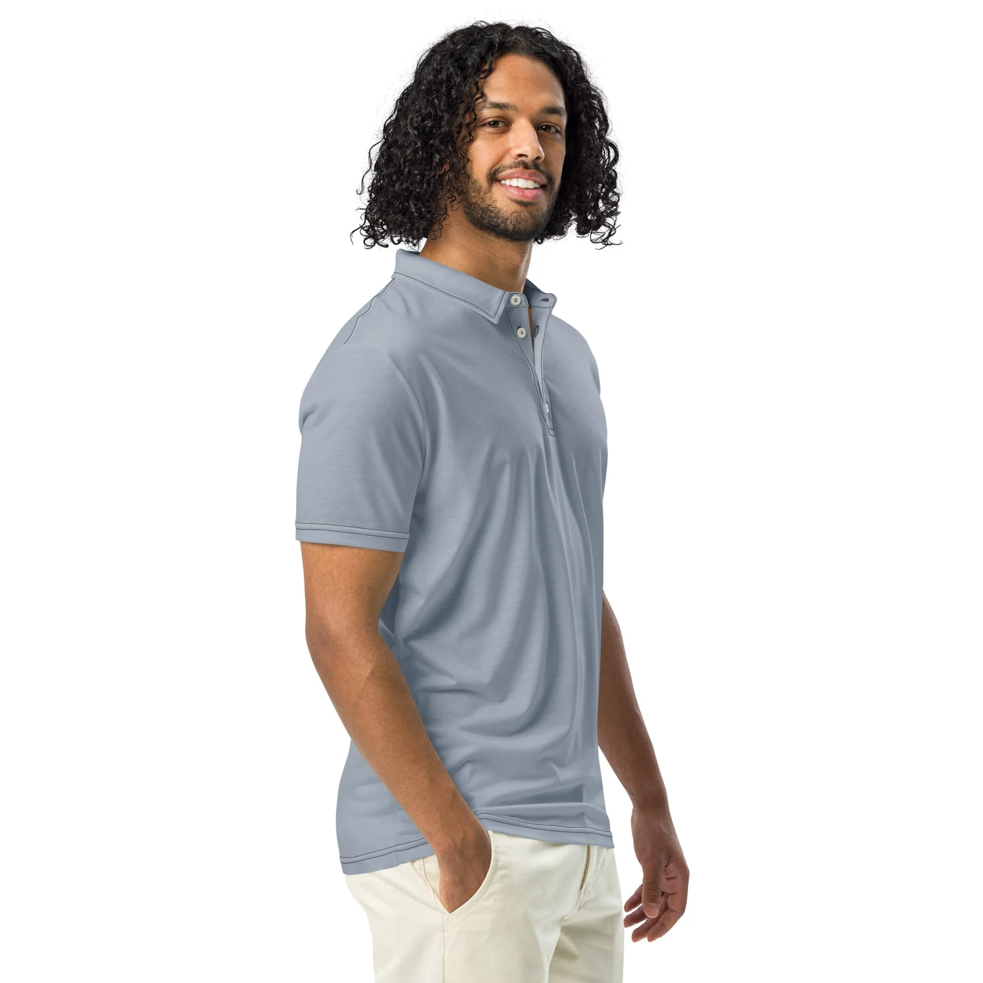 Men’s Slim Fit Polo Shirt in Grey, lioness-love