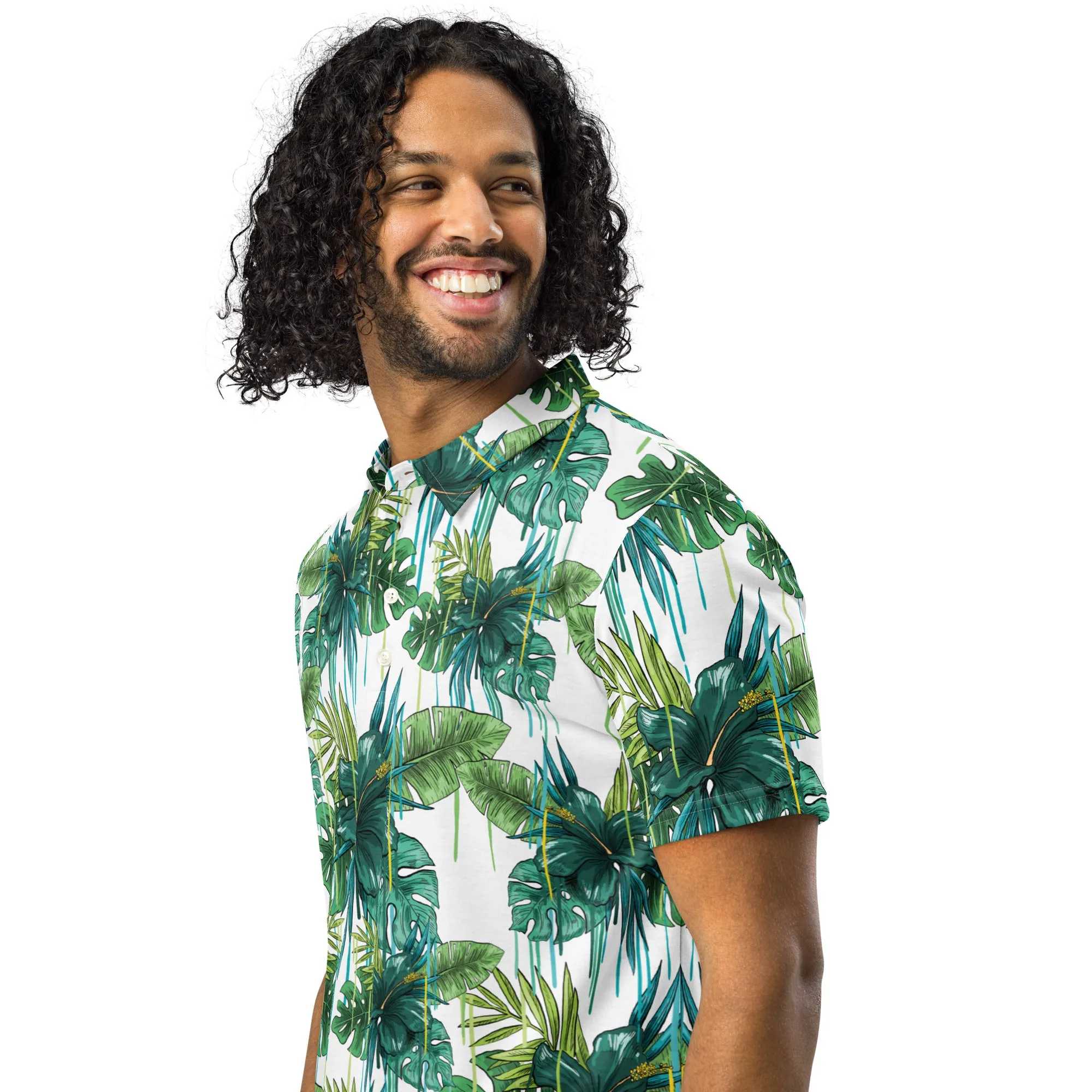 Men’s Slim Fit Polo Shirt Tropical Vibes, lioness-love