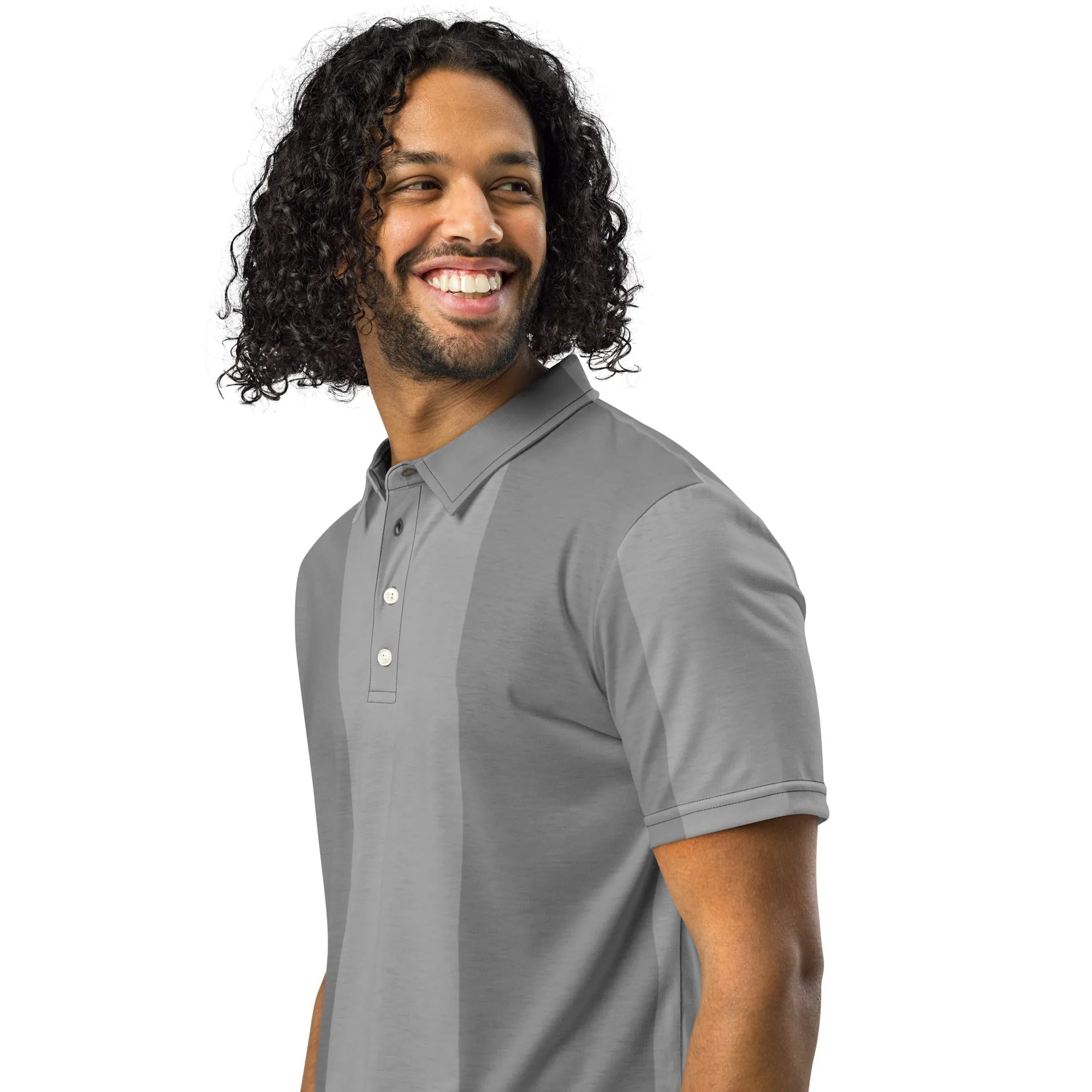 Men’s Slim Fit Polo Shirt Two Tone Gray, lioness-love