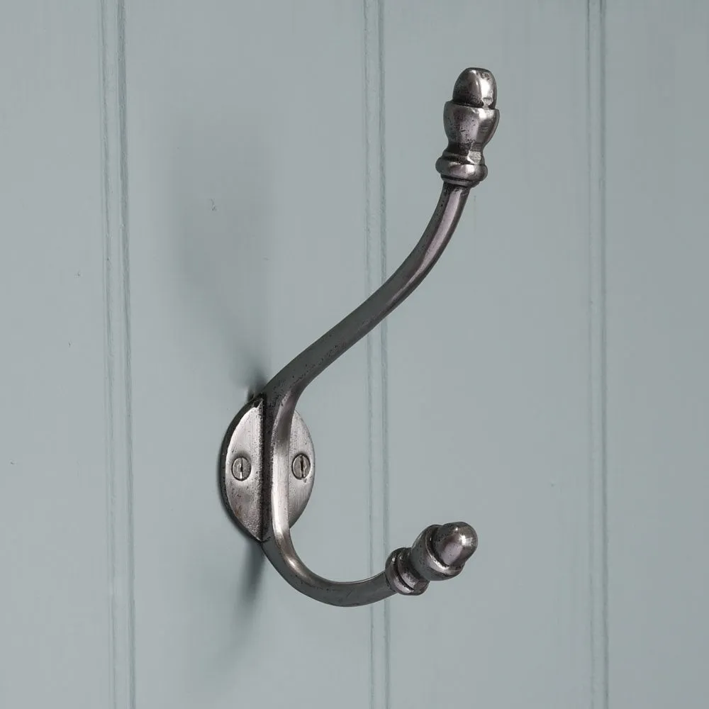 Natural Iron Double Coat Hook