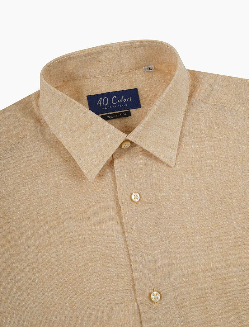 Pale Yellow Linen Shirt