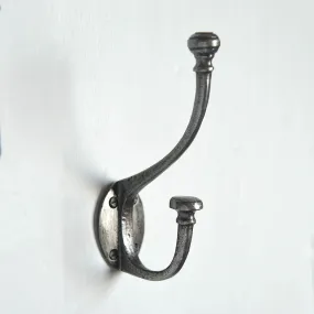 Pewter Double Coat Hook - Large