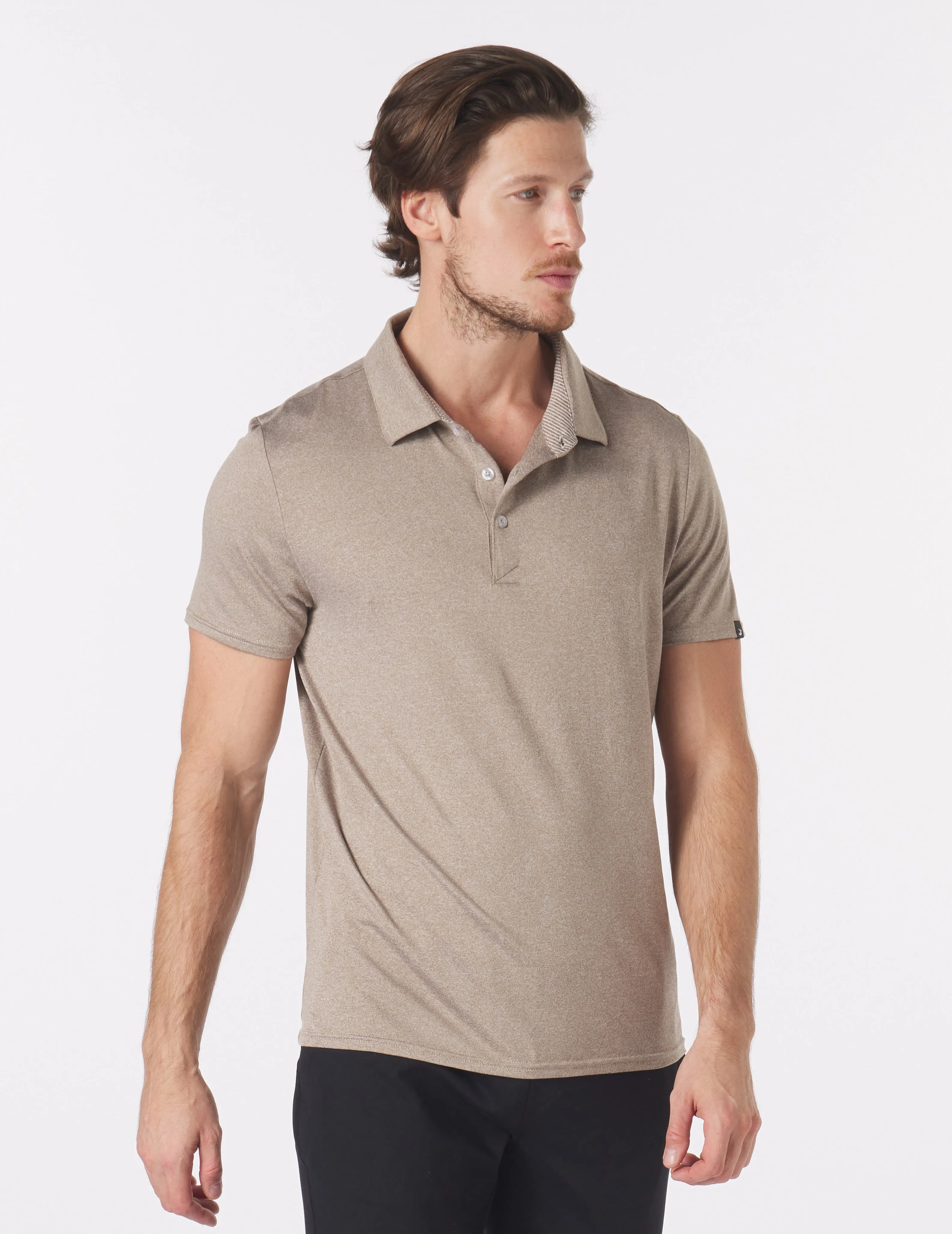 Pin Seeker Polo: Mocha Heather