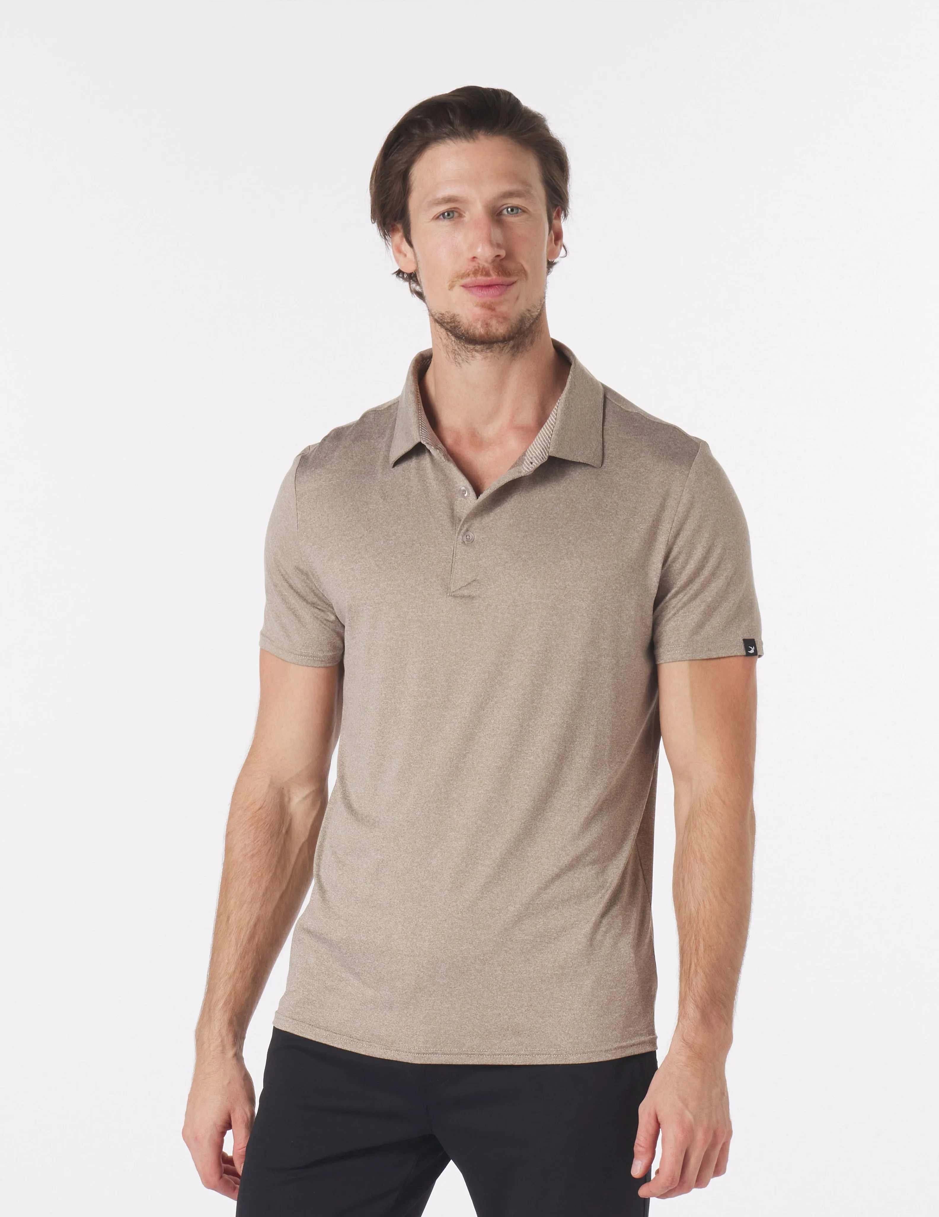 Pin Seeker Polo: Mocha Heather