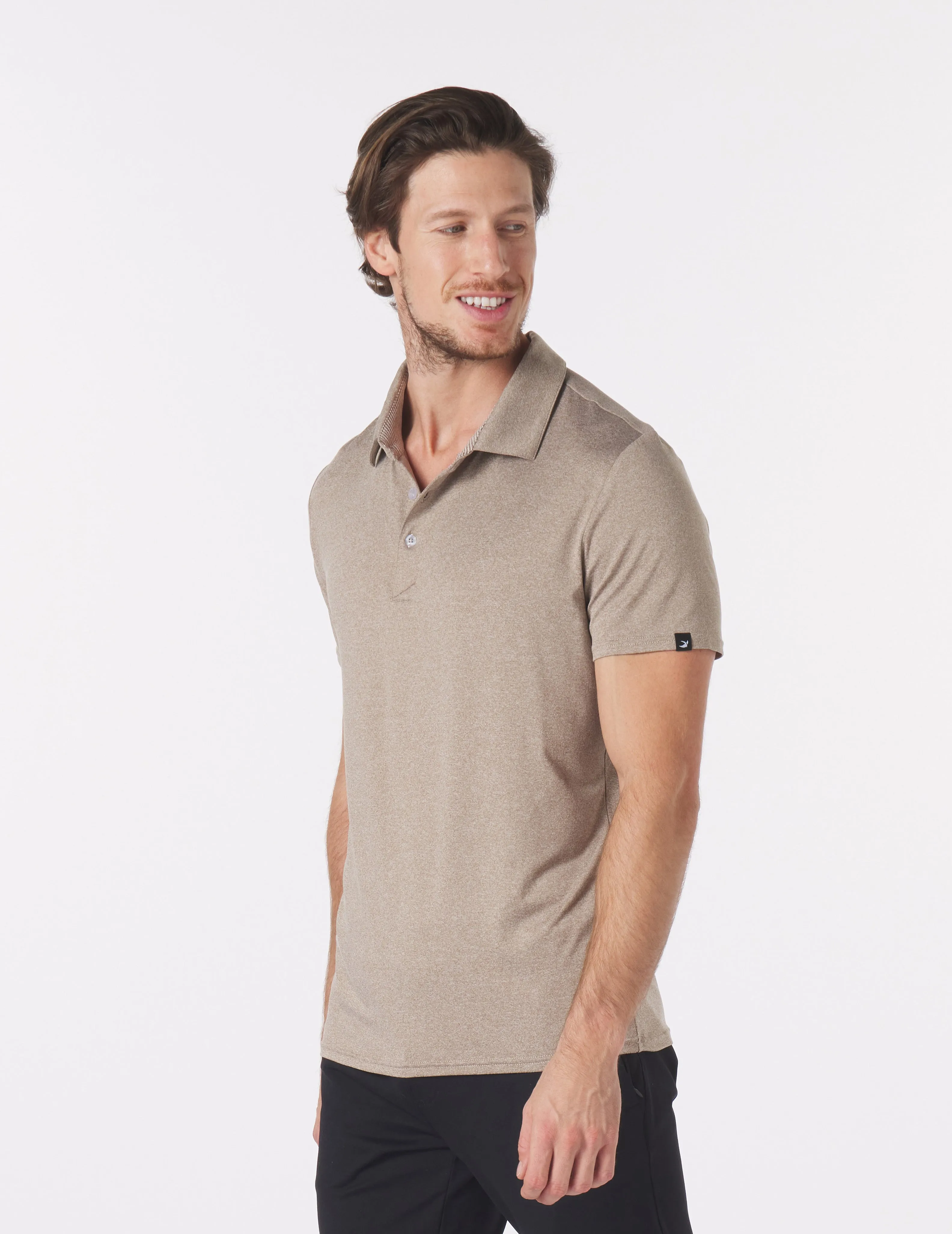 Pin Seeker Polo: Mocha Heather