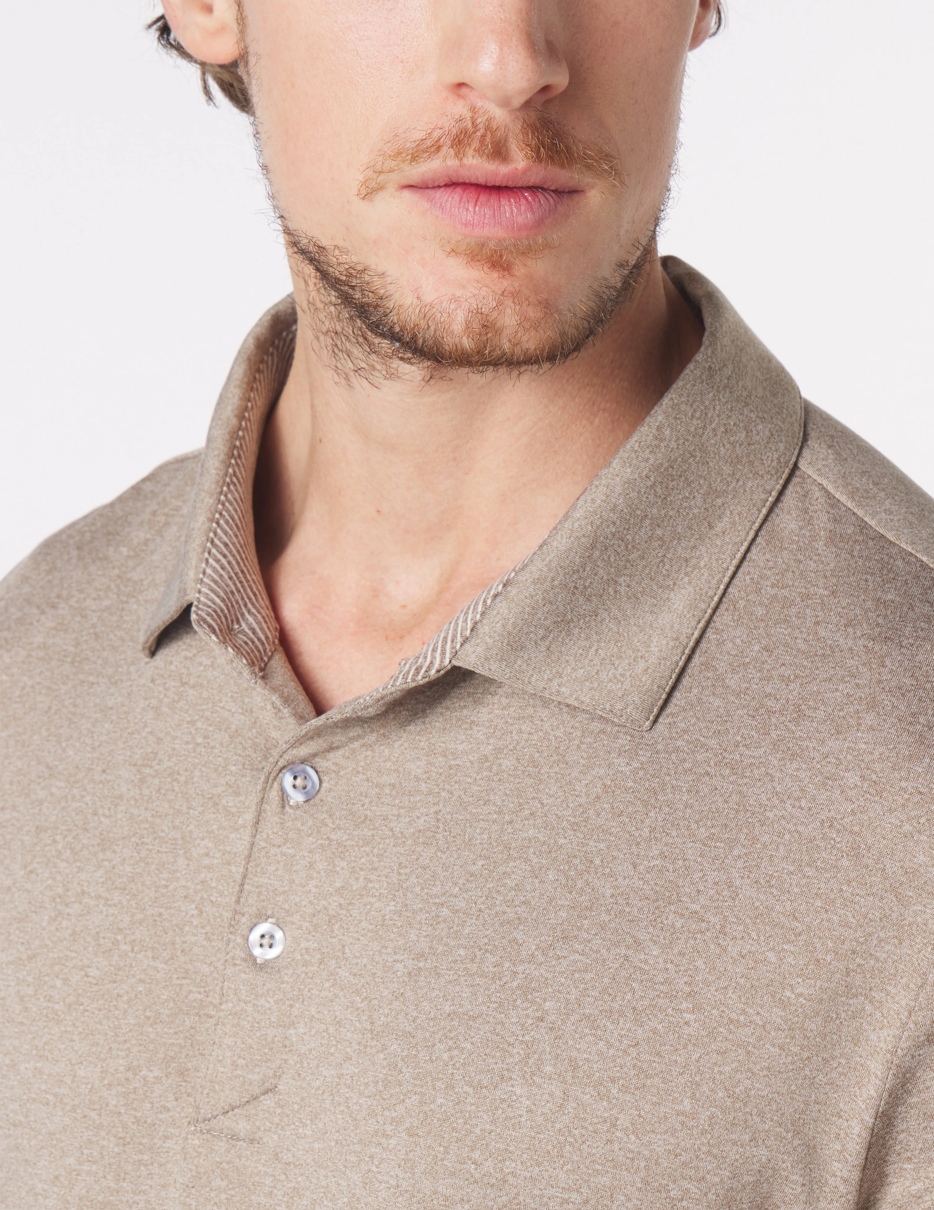 Pin Seeker Polo: Mocha Heather