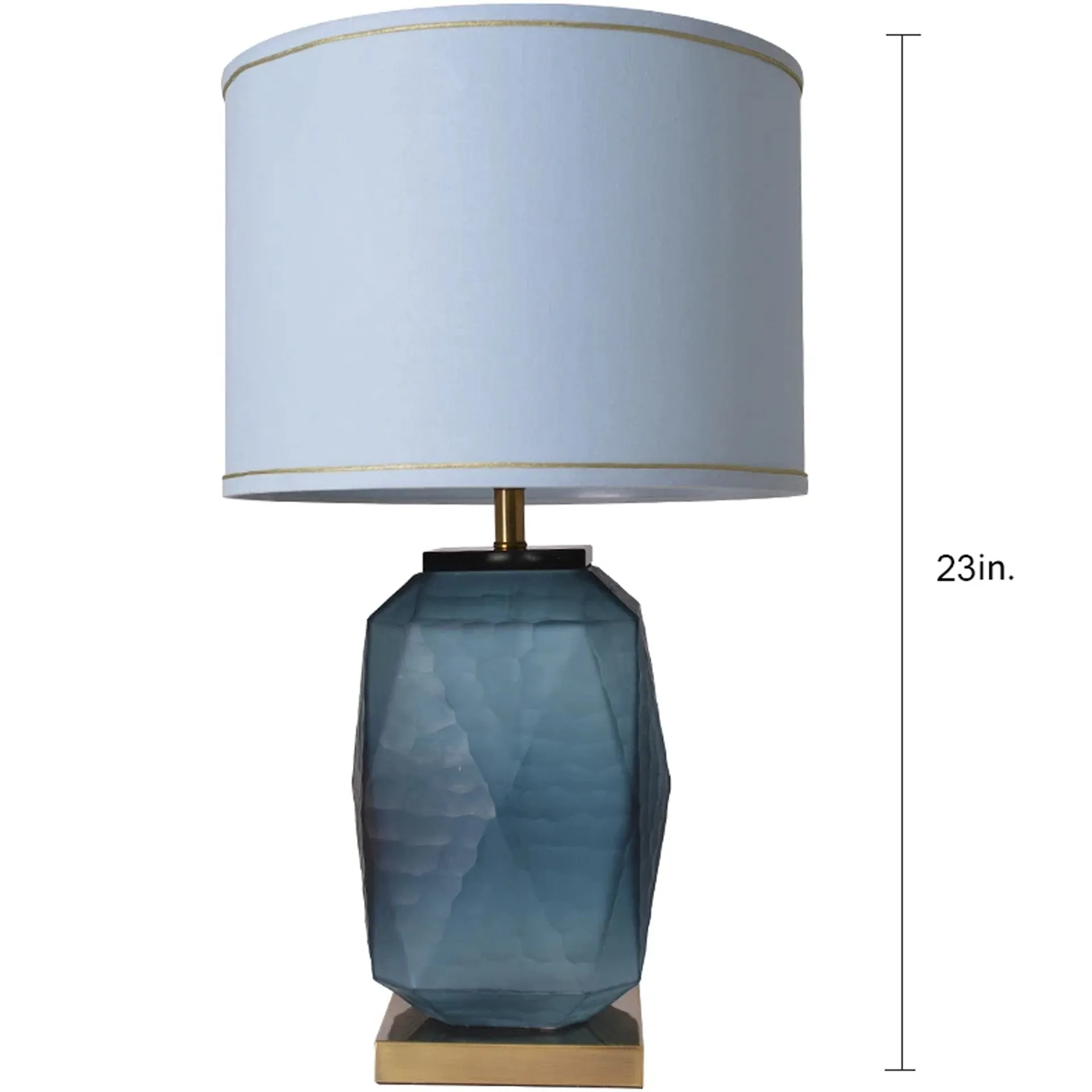 Platycodon Little Sculpted Glass Table Lamp 23" - Ocean Blue/Light Blue