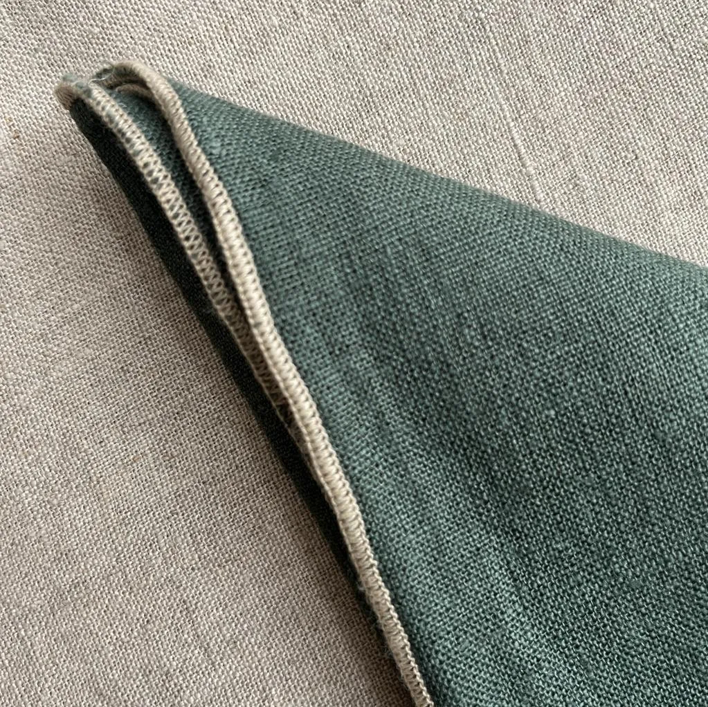 Pure Linen Napkin with Natural Overlocked Edge - Various Colours