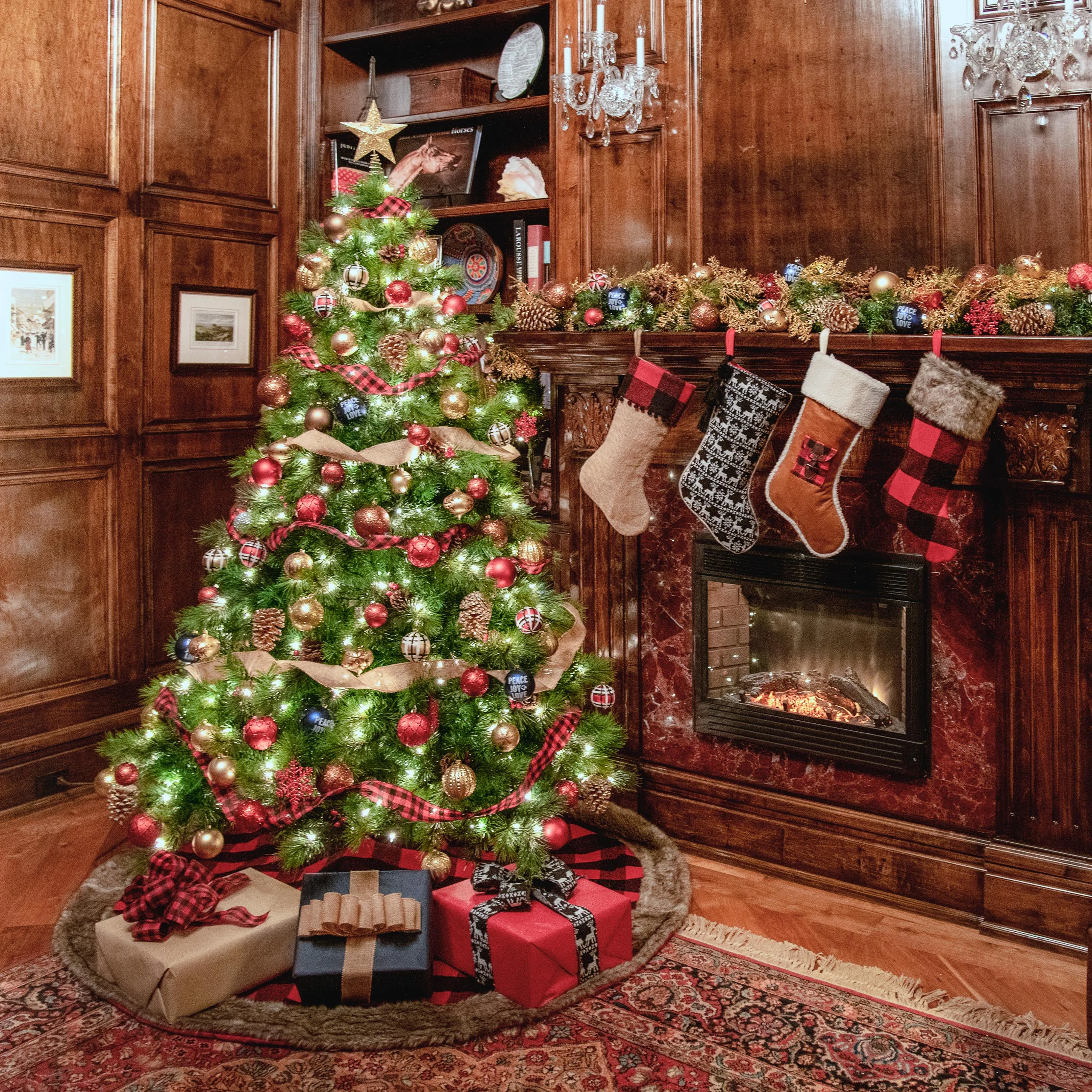 Red Buffalo Plaid Tree Skirt With Faux Fur Trim - 60"