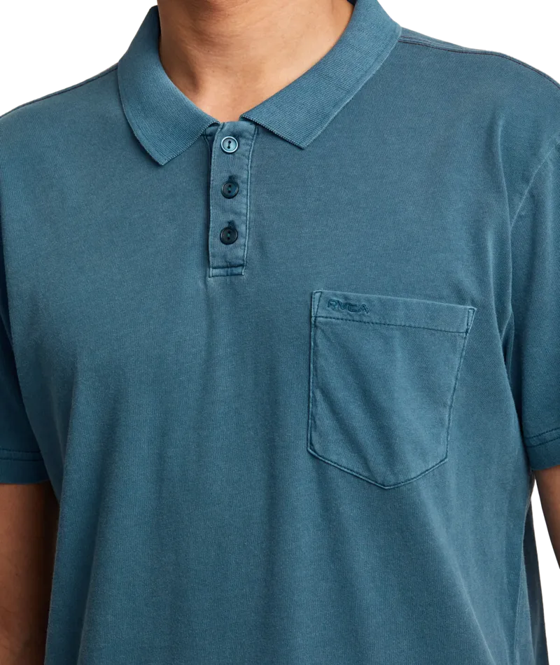 RVCA Mens PTC Pigment Short Sleeve Polo Shirt