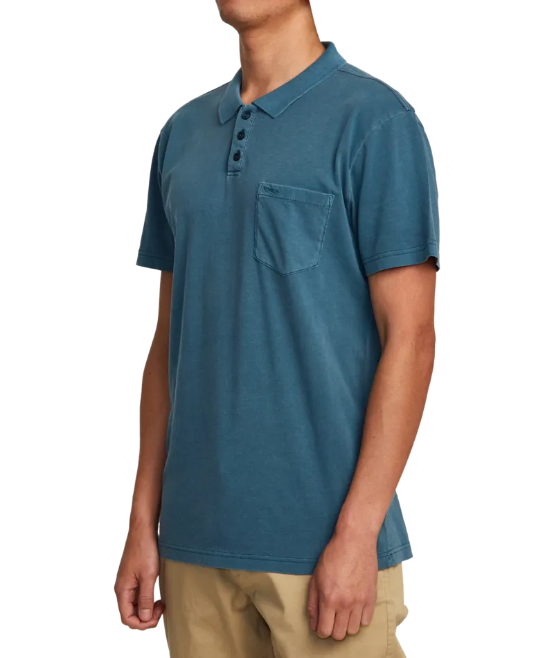 RVCA Mens PTC Pigment Short Sleeve Polo Shirt