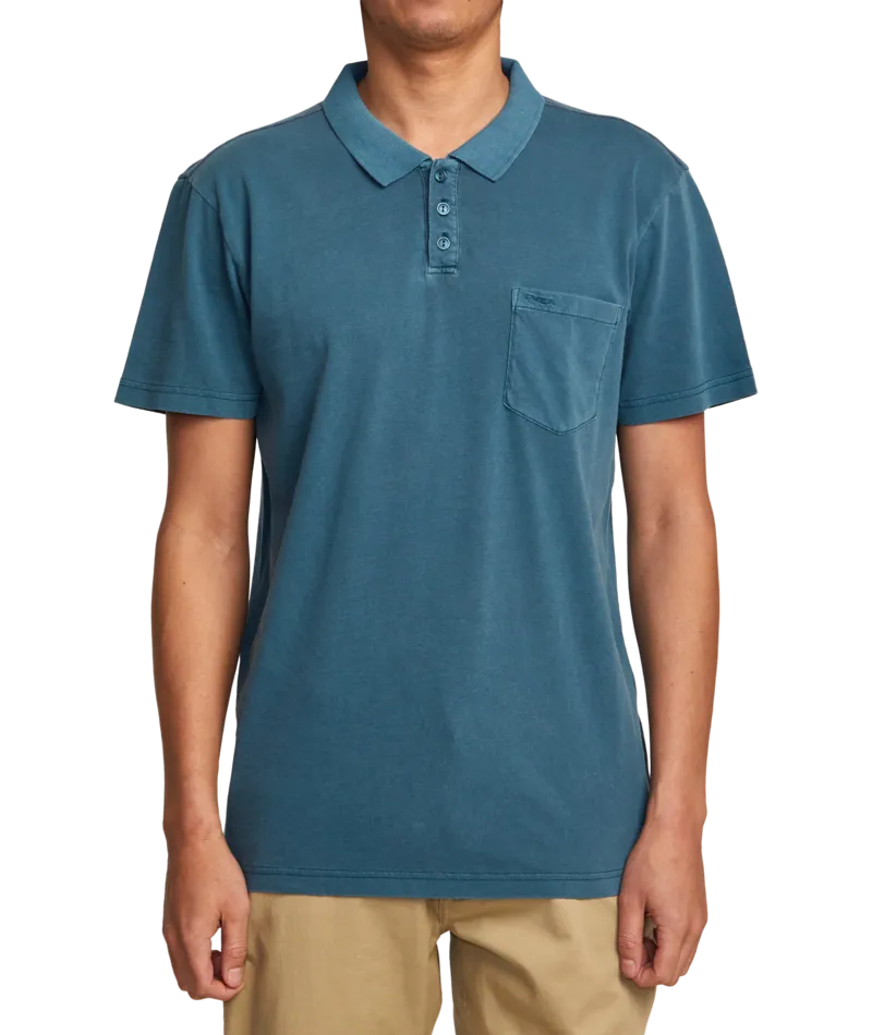 RVCA Mens PTC Pigment Short Sleeve Polo Shirt