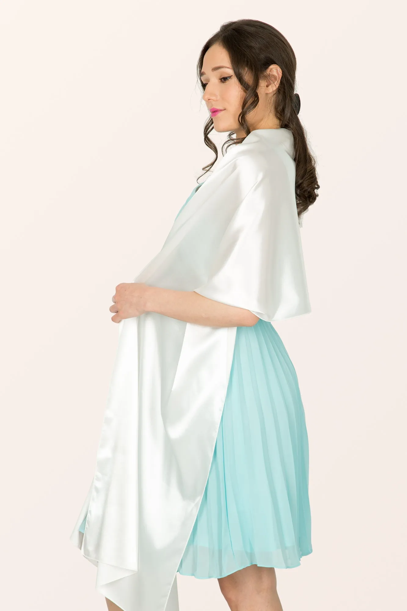 Satin Shawl - Ivory