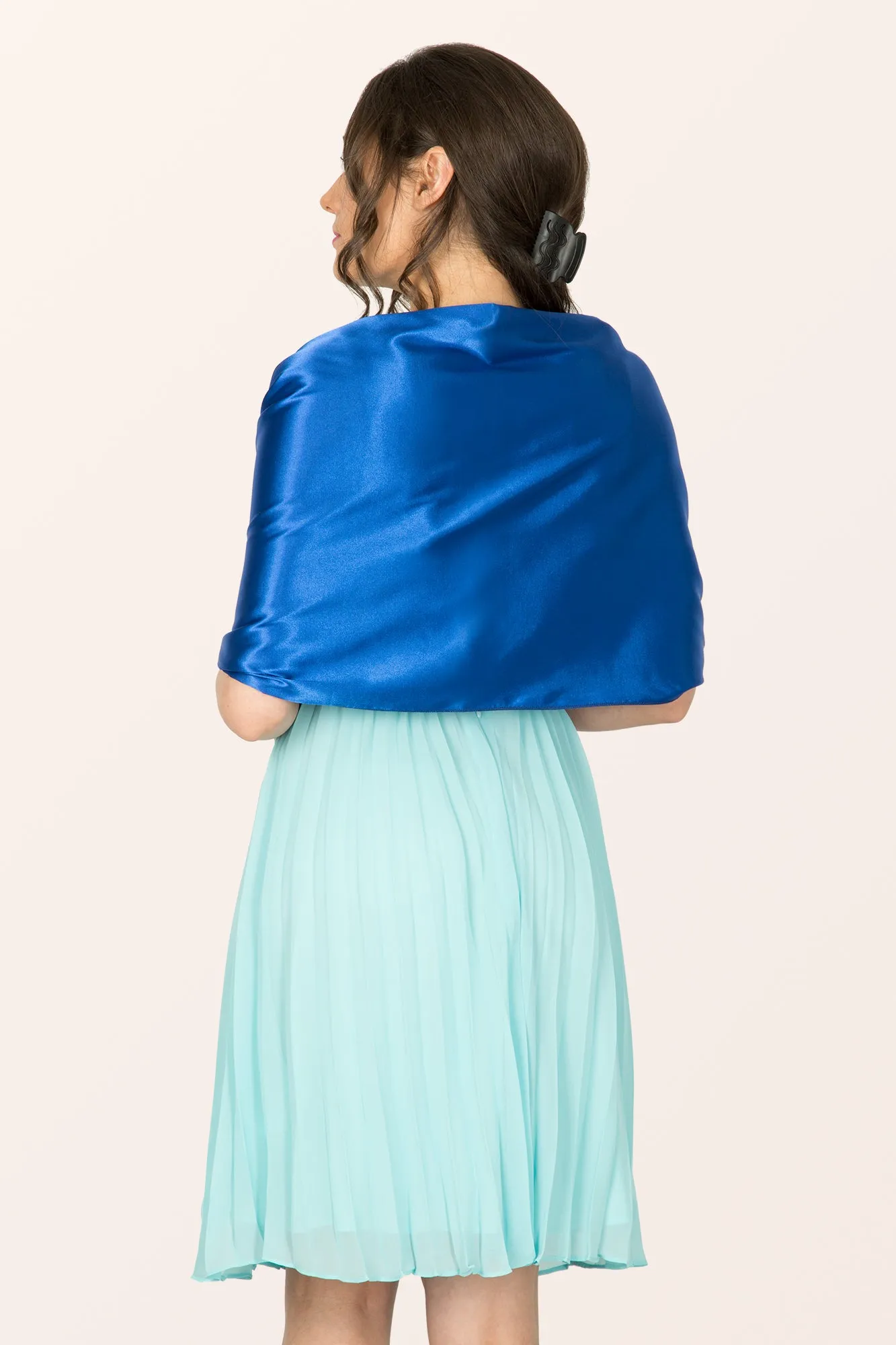 Satin Shawl - Royal Blue