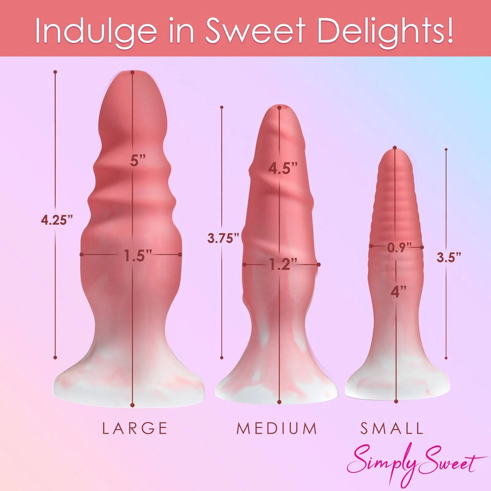 Simply Sweet 3 Piece Silicone Butt Plug Set