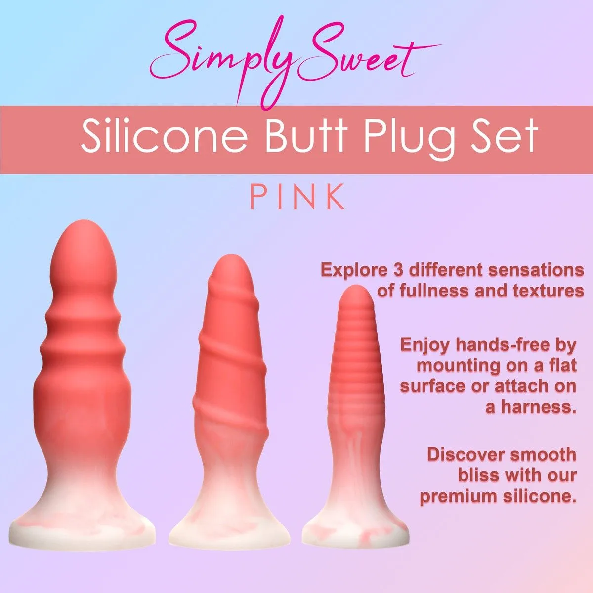 Simply Sweet 3 Piece Silicone Butt Plug Set