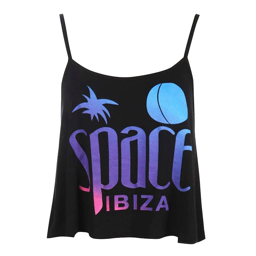 Space Ibiza Logo Women's Cami Crop Top