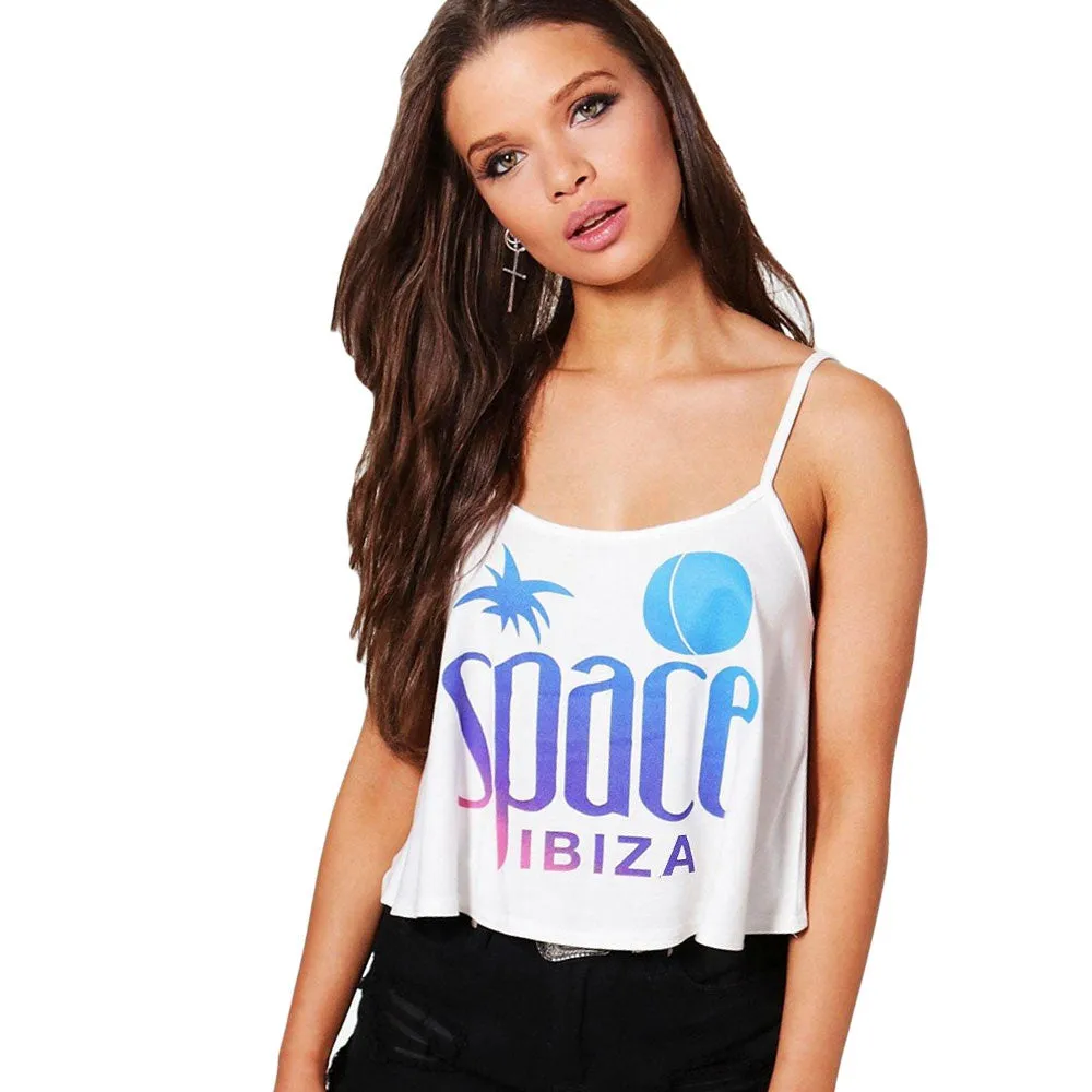 Space Ibiza Logo Women's Cami Crop Top