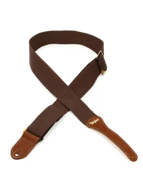 Taylor GS Mini Cotton Strap, Amber Buckle, Chocolate Brown, 2"