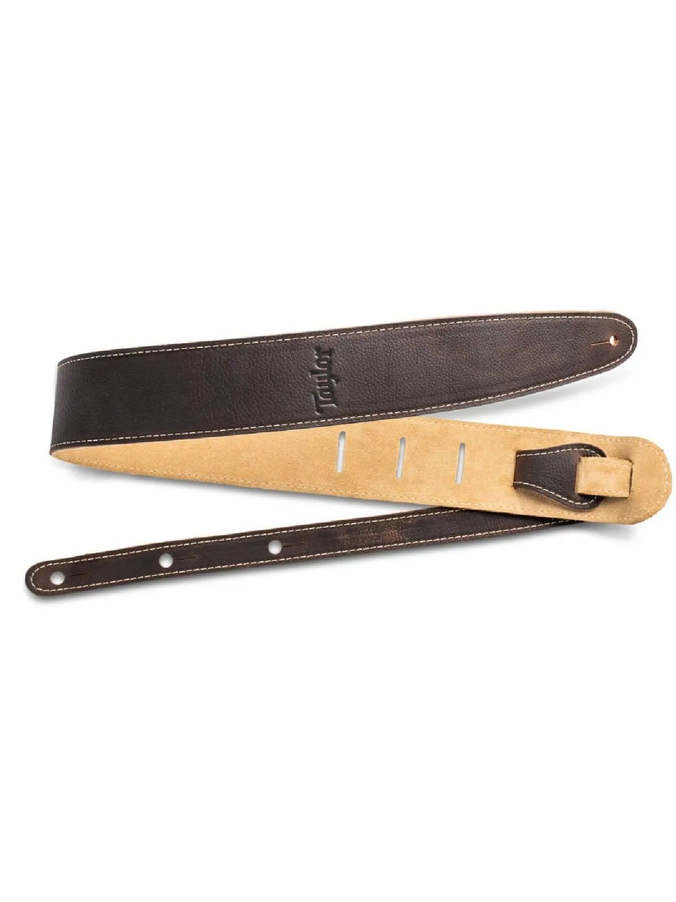 Taylor Leather Strap, Suede Back, Chocolate Brown, 2.5"