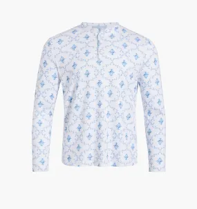 The Harry Sleep Top - Blue Trellis