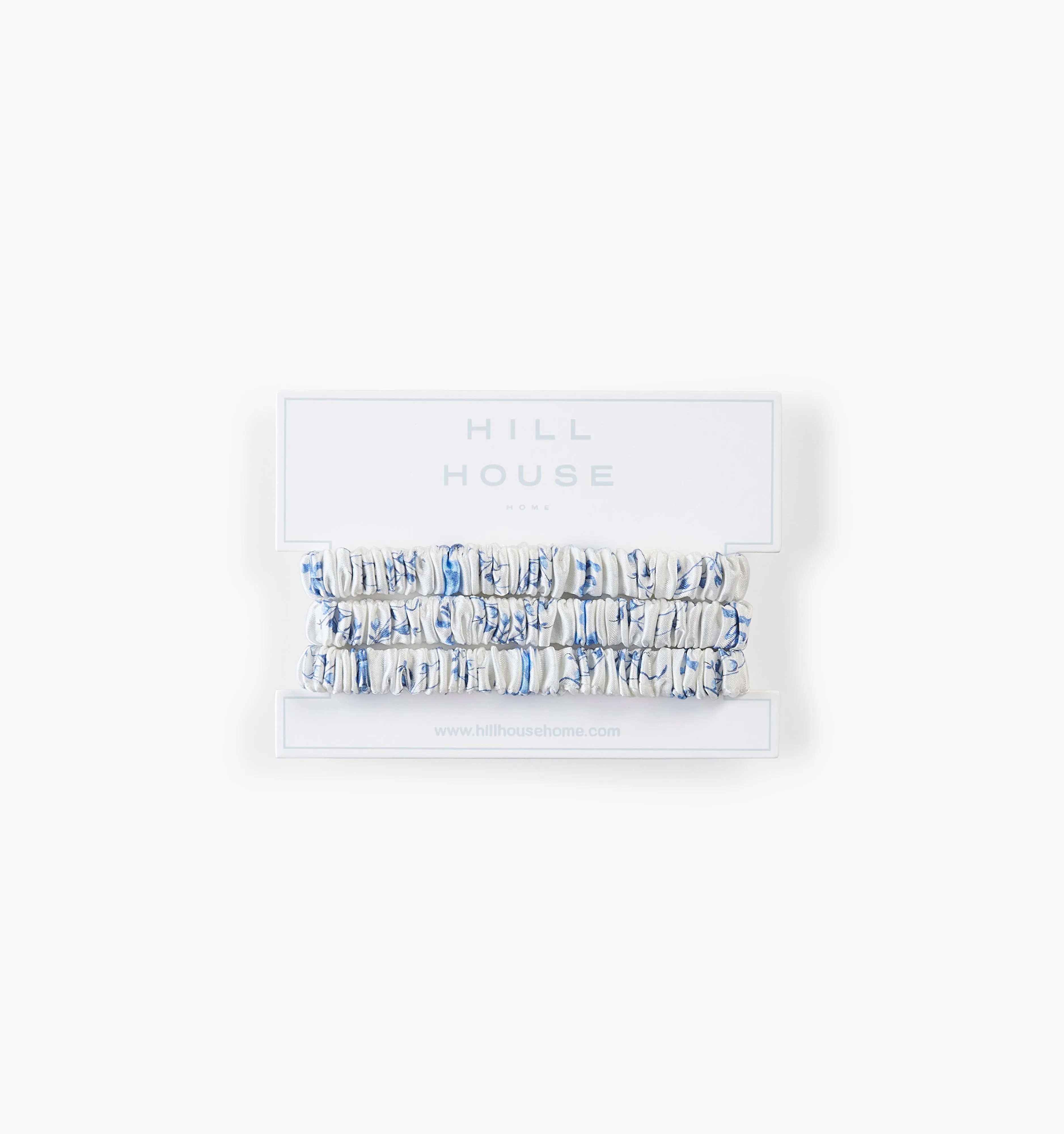 The Silk Scrunchie (Set of 3) - Blue Trellis