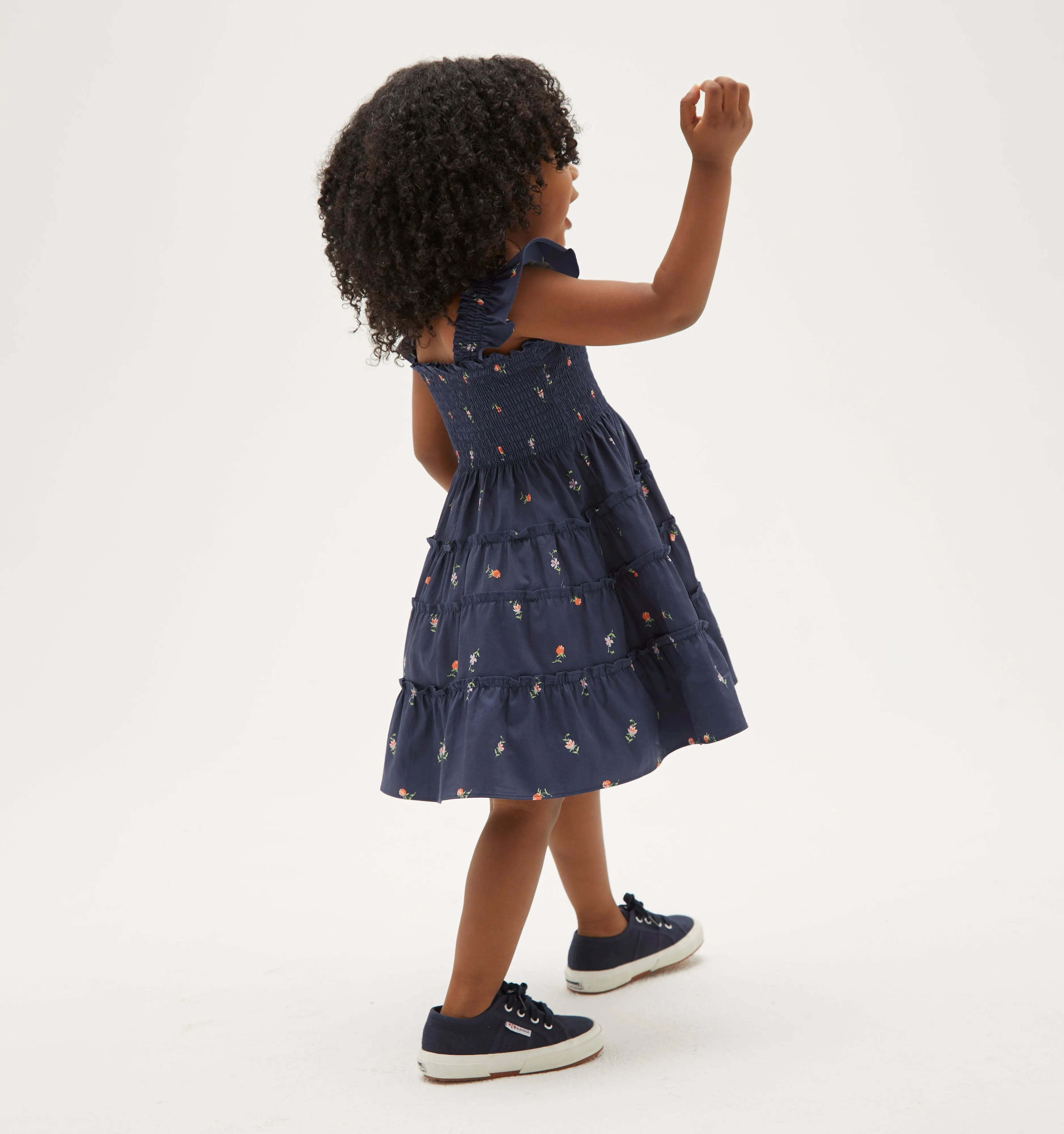 The Tiny Ellie Nap Dress - Petite Fleur in Navy Cotton Sateen