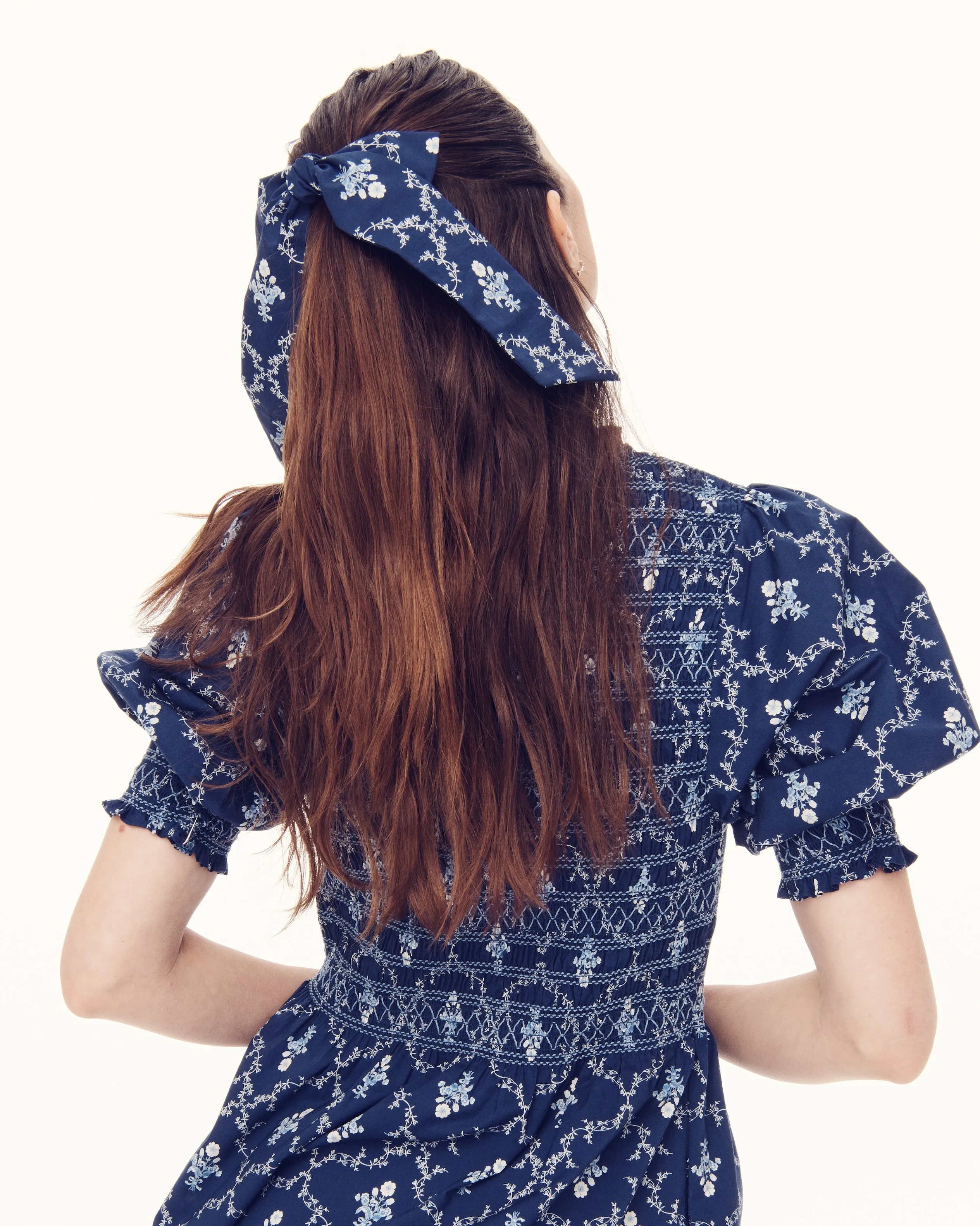 The Vivi Nap Dress - Navy Trellis