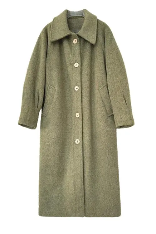 Turndown Collar Woolen Coat