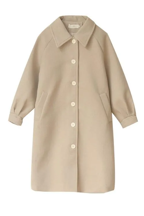 Turndown Collar Woolen Coat