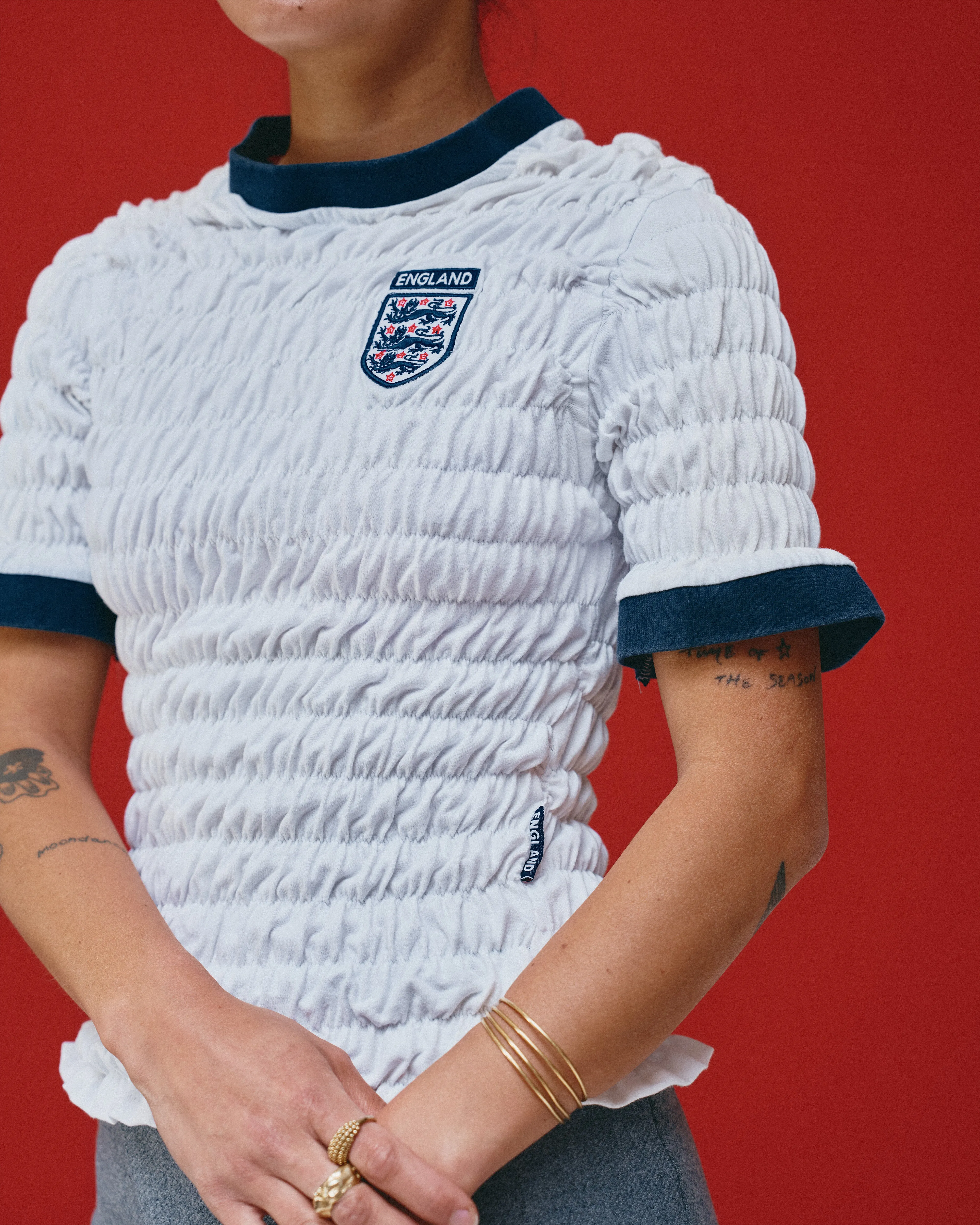 VT Rework: England Shirred Euro's Collection Football Tee