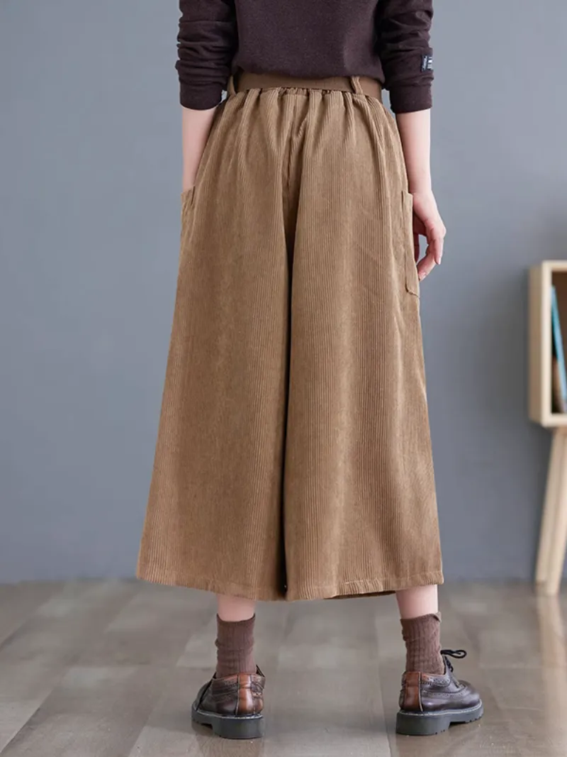 Women's All Season Wear Elastic Waist Loose Three-Quarter Pants Bottom